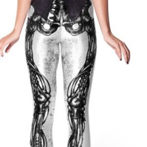 BlackMilk Clothing MECHANICAL BONES WHITE LEGGING